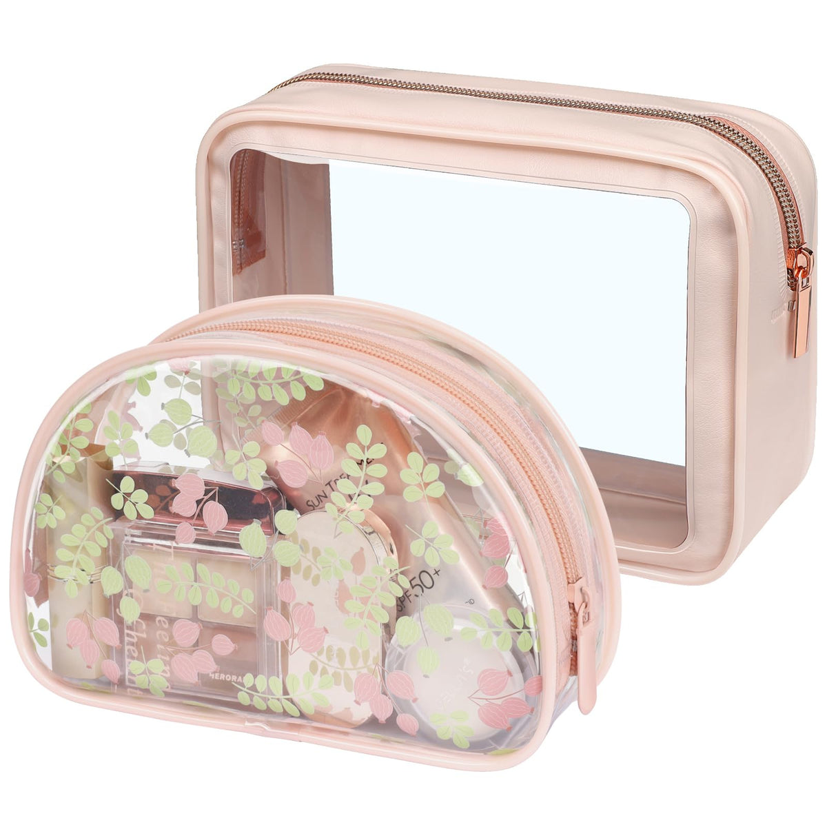 PACKISM Clear Makeup Bag Foldable - TSA Approved Toiletry Bag for Travel