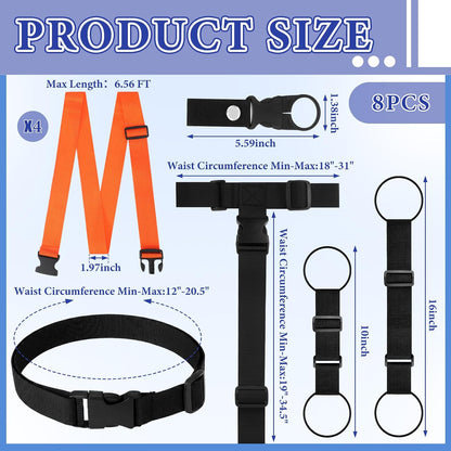 Sadnyy Luggage Straps for Suitcases 8 Pack Chic Style