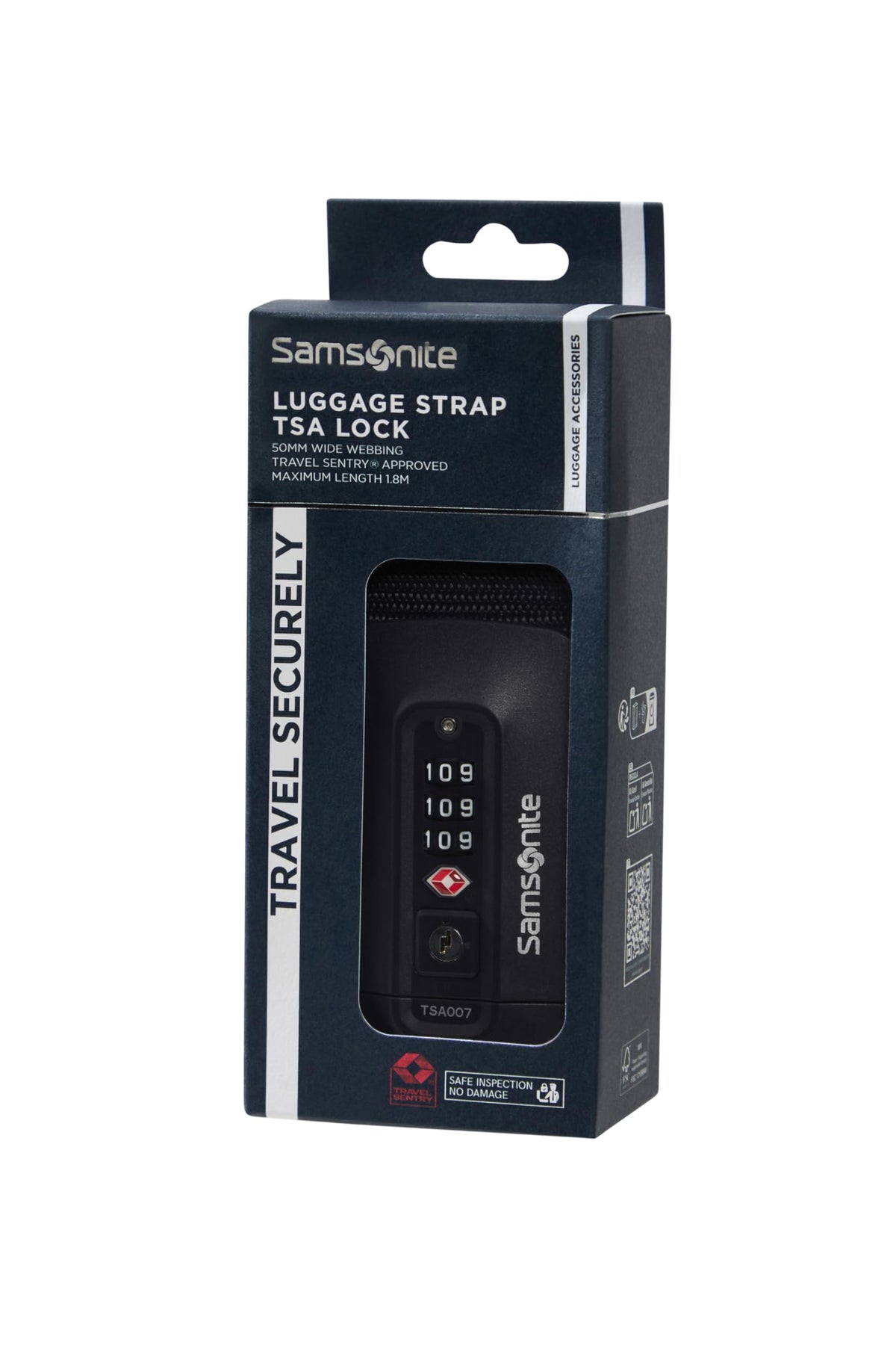 Samsonite - TSA Lock Luggage Strap, Red, 102 cm, Luggage strap with TSA lock