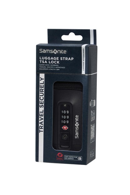 Samsonite - TSA Lock Luggage Strap, Red, 102 cm, Luggage strap with TSA lock