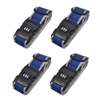 uxcell Luggage Straps Suitcase Belts with Buckle, Combination Lock, 2Mx5cm Adjustable PP Travel Bag Packing Accessories, Orange Gray 4Pcs