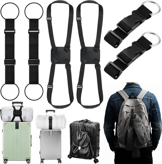 Sadnyy Luggage Straps for Suitcases 6 Pack Novel Style