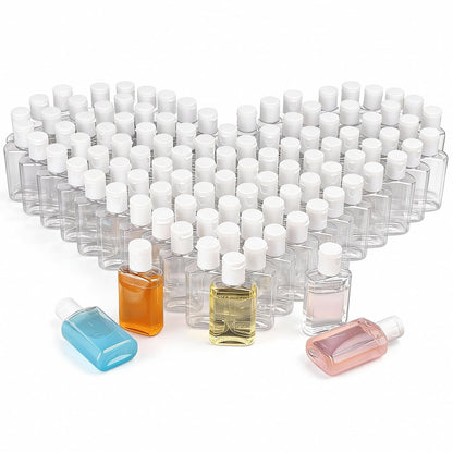 100 Pack 4 oz Plastic Squeeze Bottles with Top Flip Caps, Clear Empty Squeeze Bottles for Lotion, Travel-Friendly Clear Refillable Bottle, BPA-Free for Liquids and Personal Care