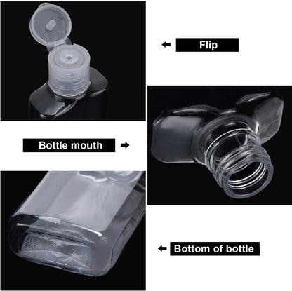 Patelai 50 Pcs Clear Empty Travel Bottles 30 ml/ 1 oz Flip Cap Empty Hand Sanitizer Bottles Container Portable Refillable Flip-top Container for Travel Outdoor Camping Business Trip