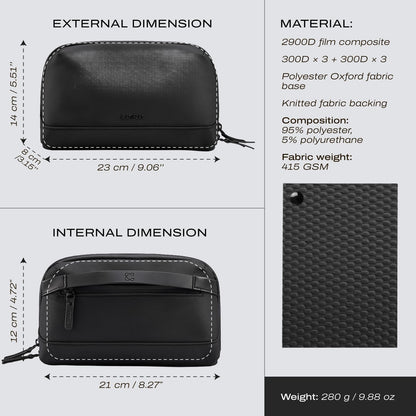C Coiro Travel Toiletry Bag for Men and Women, Upright or Hanging Dopp Kit