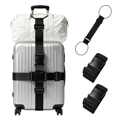 4-Pack Luggage Straps for Suitcases with 2 Connector Strap