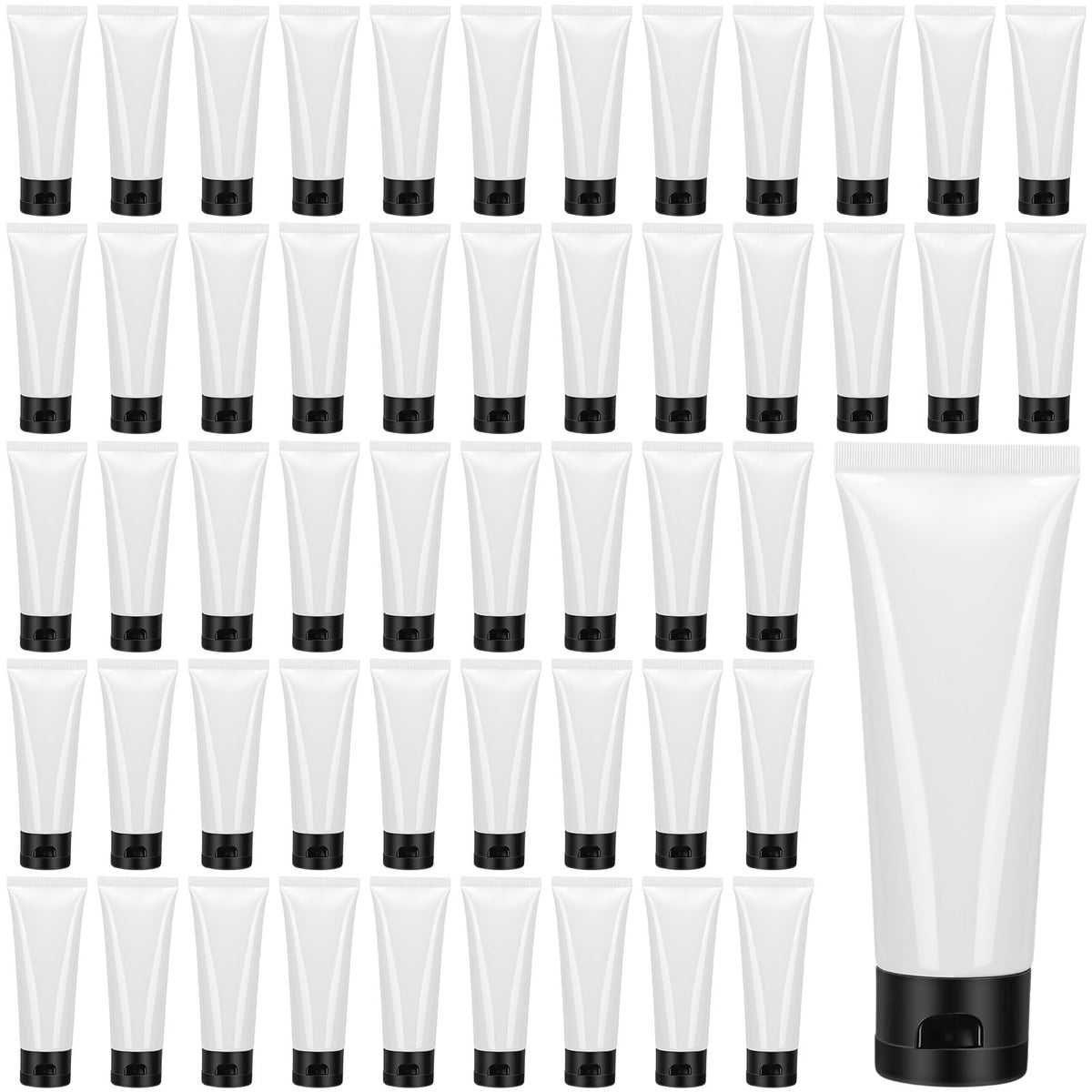 100 Ml/3.4 oz 50 Pcs Empty Refillable Squeeze Tubes,Transparent Cap