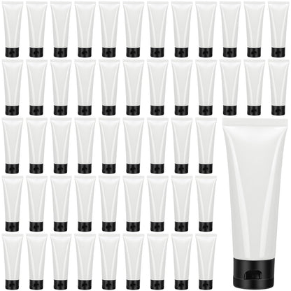 100 Ml/3.4 oz 50 Pcs Empty Refillable Squeeze Tubes,Transparent Cap