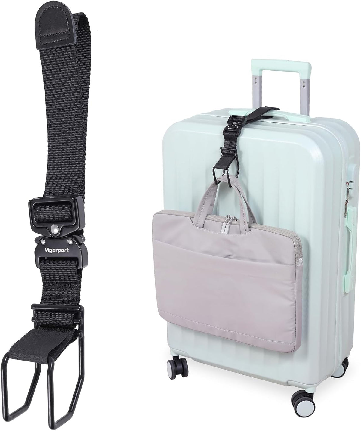 Vigorport Luggage Hook Strap, J Hook for Add A Bag Luggage Travel Essential