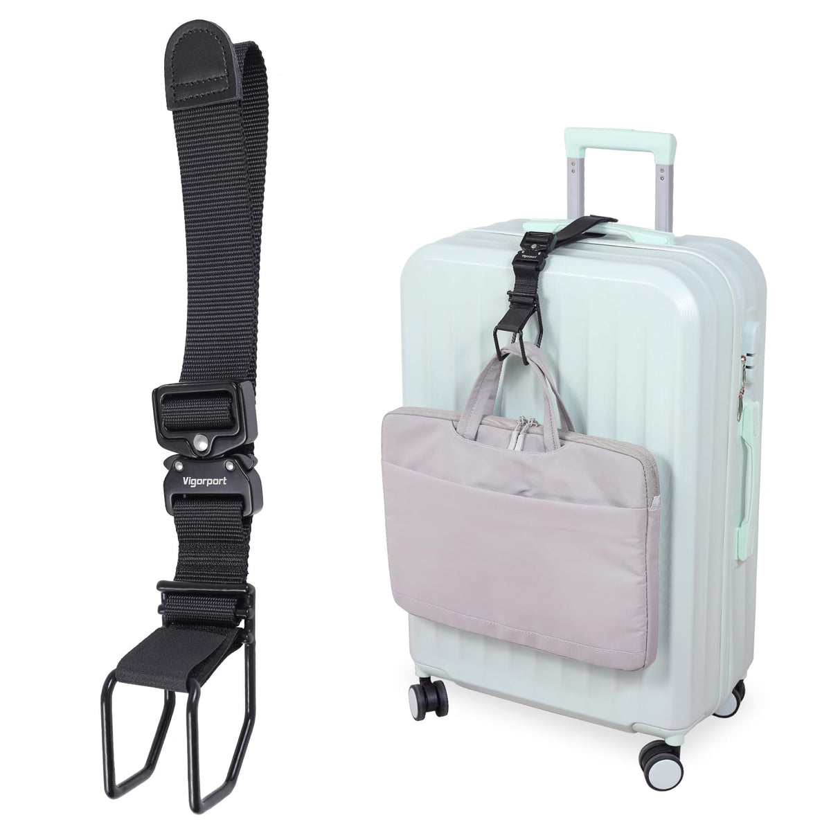 Vigorport Luggage Hook Strap, J Hook for Add A Bag Luggage Travel Essential