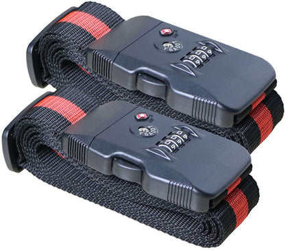 Travel Luggage Strap Adjustable Suitcase Packing Belt with TSA Combination Lock(Rainbow 2 Pack)
