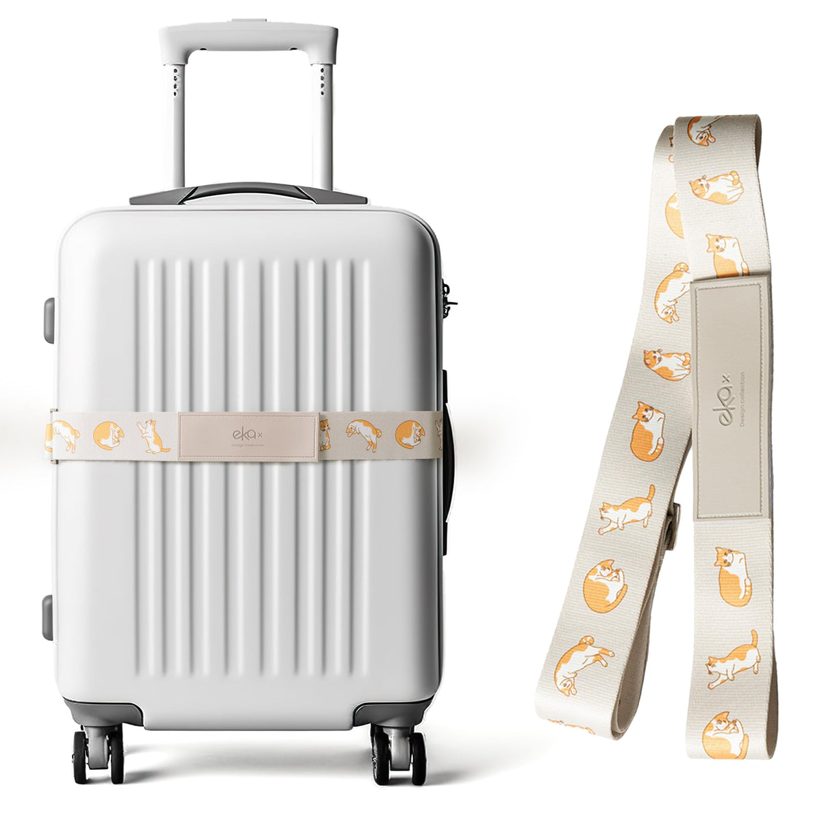 Luggage Straps for Suitcases, Adjustable Luggage Elastic Belt, Travel Essentials for Airport,Station,Vibrant Designs, Puppy