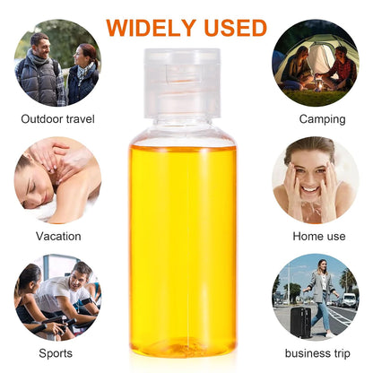 150 Pcs 1 oz Travel Bottles - Small Lotion Containers with Lids, 30ml Clear Plastic Refillable Empty Containers for Toiletries, Shampoo, Lotion, Cream & Liquid Soap (White Cap)