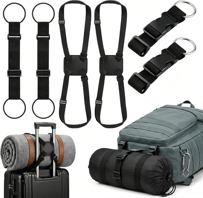 6 Pcs Travel Luggage Straps for Suitcases, Add a Bag Gear Connector Set