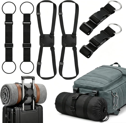 6 Pcs Travel Luggage Straps for Suitcases, Add a Bag Gear Connector Set