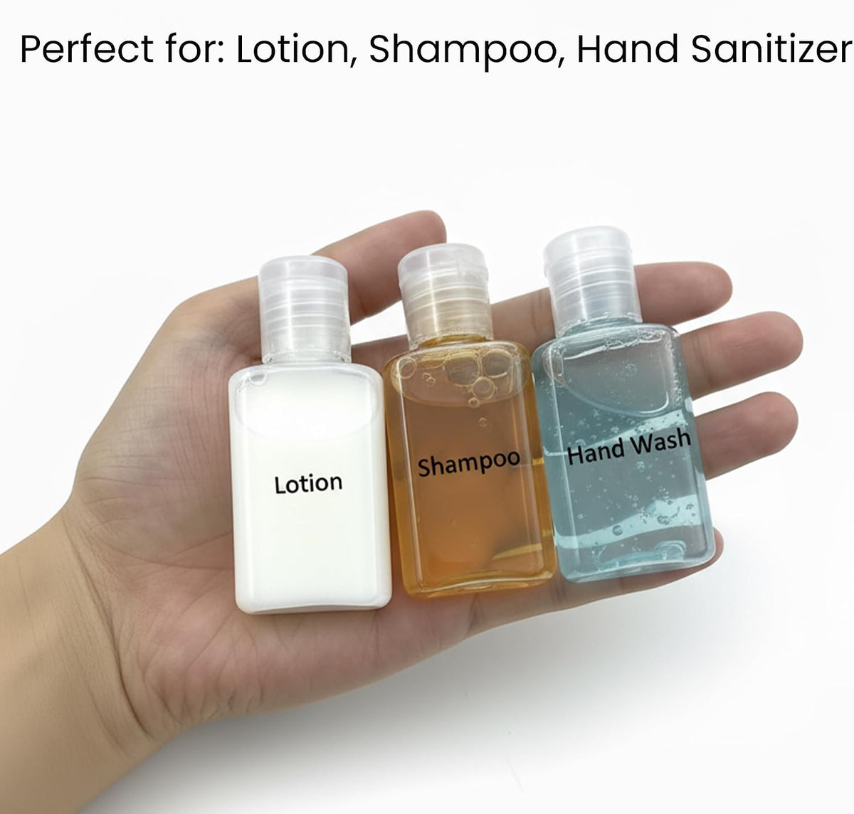 100 Pcs 1 oz Small Travel Bottles for Toiletries,Liquid,Shampoo,Lotion,Cream - Empty Hand Sanitizer Bottles with Flip Caps,Clear Plastic Travel Size Containers Leak Proof Refillable