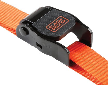 BLACK+DECKER 1" x 10' Light-Duty Cambuckle Tie-Down Straps, 4-Pack