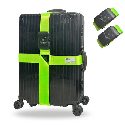 Luggage Straps TSA Approved with Lock,Suitcase Straps with Tags(Red 2 Pack)