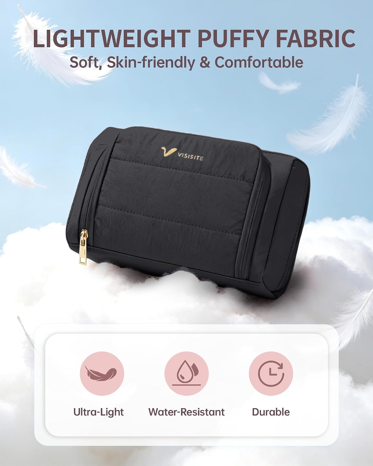 Makeup Bag Travel Toiletry Bag Puffy Padded Cosmetic Bag for Women