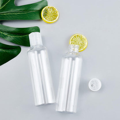 BENECREAT 8 Pack 6.7oz PET Plastic Bottles, Clear Refillable Travel Bottles with Press Disc Flip Cap for Shampoo, Conditioner, Lotion, Cream, Cosmetics & DIY Projects