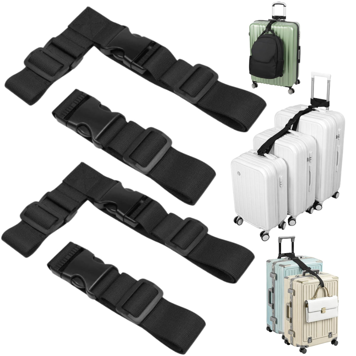 Sadnyy Luggage Straps for Suitcases 8 Pack Chic Style