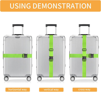BILIONE Luggage Straps for Suitcases,79" Long Adjustable Luggage Belts