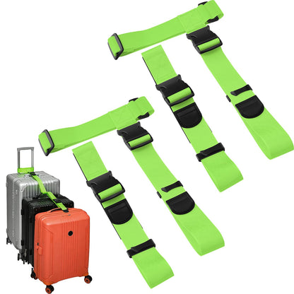 BILIONE 4 Pack Luggage Connector Straps,Connect 3 Suitcases ＆ Add A Bag