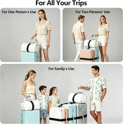 5 Packs Luggage Straps for Suitcases, Connect Up to 4 Suitcases ＆ Add a Bag