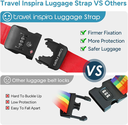 Travel Inspira Heavy Duty Luggage Straps with TSA Lock