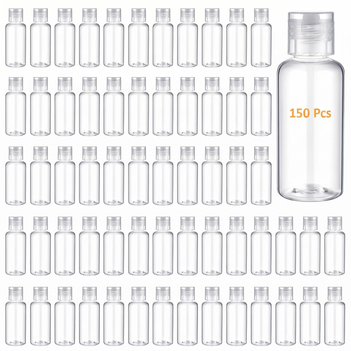 Mimorou 150 Pcs 2oz Travel Bottles Bulk Square Bottle for Toiletries