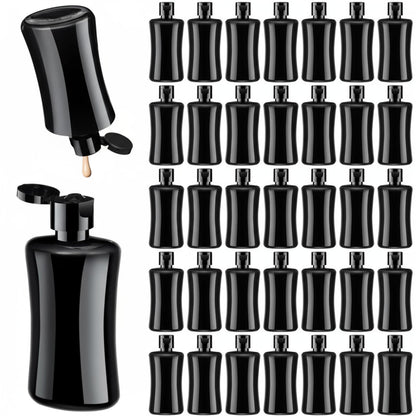 Domensi 50 Pcs 3.4 oz Black Travel Squeeze Bottles with Lids