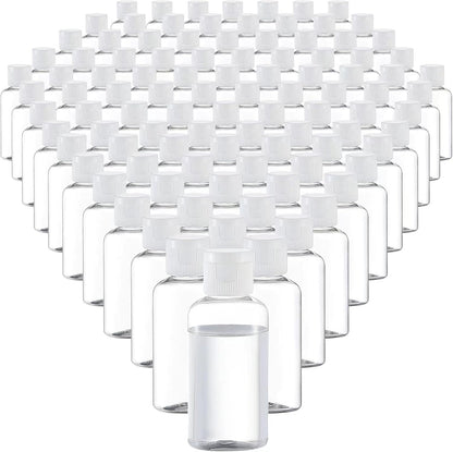 100 Pcs 1.7 oz Clear Travel Bottles with Flip Caps for Toiletries