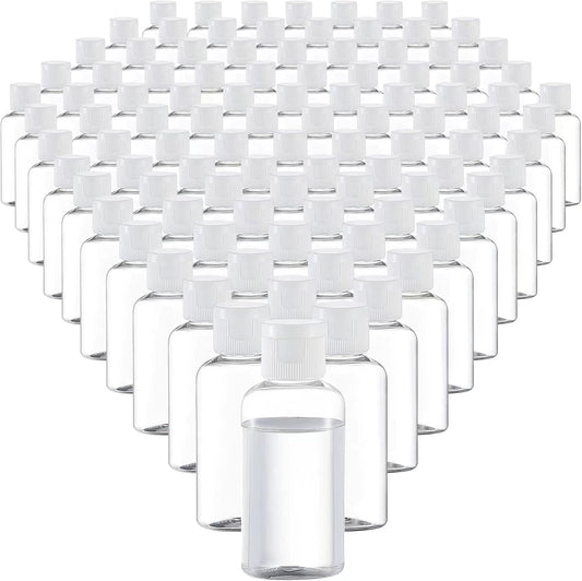 100 Pcs 1.7 oz Clear Travel Bottles with Flip Caps for Toiletries