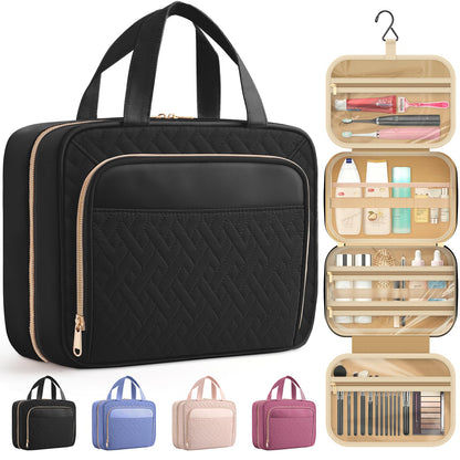 HOTOR Hanging Travel Toiletry Bag Women Men, Rosewood-Pink, Medium