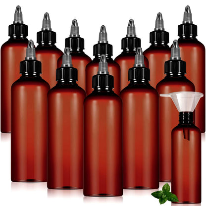 Barydat 24 Pcs 3 oz Squeeze Applicator Bottles for Hair Oiling, Amber
