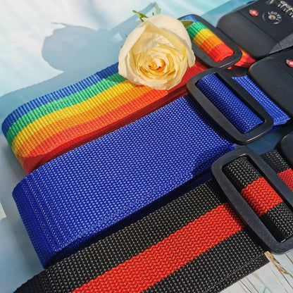 Travel Luggage Strap Adjustable Suitcase Packing Belt with TSA Combination Lock 2 Pack Red&Black 2P