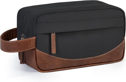 Travel Toiletry Bag for Men, Hanging Toiletry Organizer, Water Resistant Shaving Kit with Large Capacity for Travel Accessories (Black, Large)
