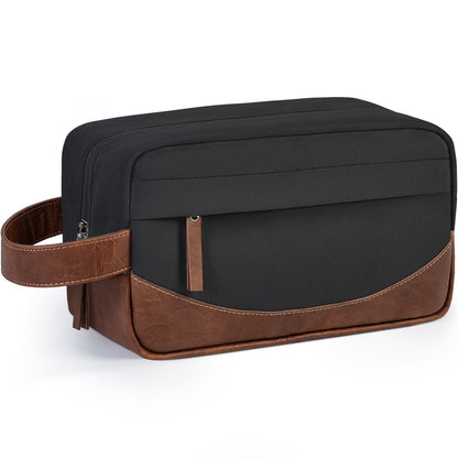 Travel Toiletry Bag for Men, Hanging Toiletry Organizer, Water Resistant Shaving Kit with Large Capacity for Travel Accessories (Black, Large)