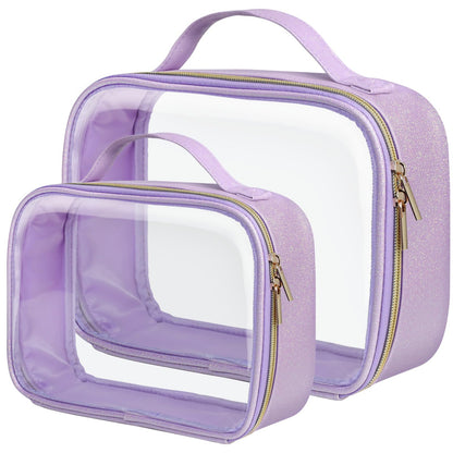 PACKISM Clear Makeup Bag Foldable - TSA Approved Toiletry Bag for Travel