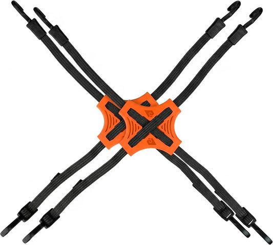 Tack Strap 30 in. Flat Bungee Tie Down Straps, 2-Pack, Orange