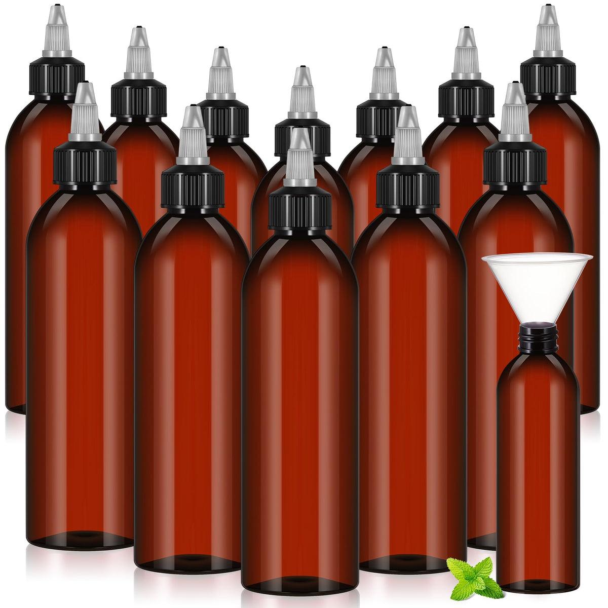 Barydat 24 Pcs 3 oz Squeeze Applicator Bottles for Hair Oiling, Amber