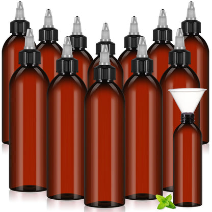 Barydat 24 Pcs 3 oz Squeeze Applicator Bottles for Hair Oiling, Amber
