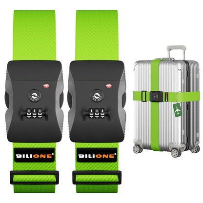 BILIONE Luggage Straps TSA Approved, Suitcase Belt with TSA Lock (2PCS)