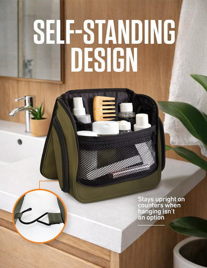 VENTURE 4TH Hanging Travel Toiletry Bag, 18 Compartments - Dark Green