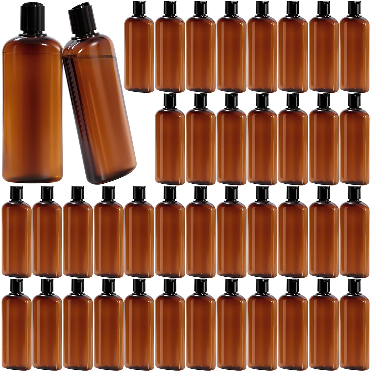 Domensi 24 Pcs Plastic Travel Bottles for Toiletries, 6.8oz, White