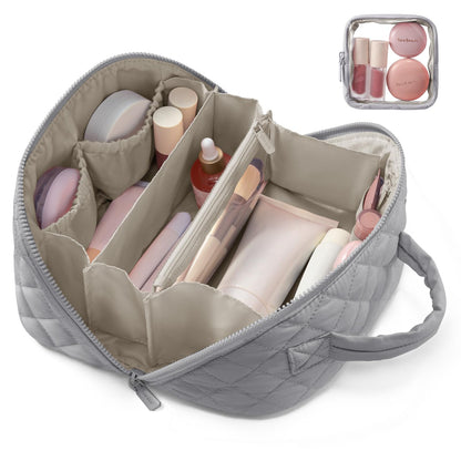 LOVEVOOK Travel Makeup Bag for Women With Mirror, Small Toiletry Bag
