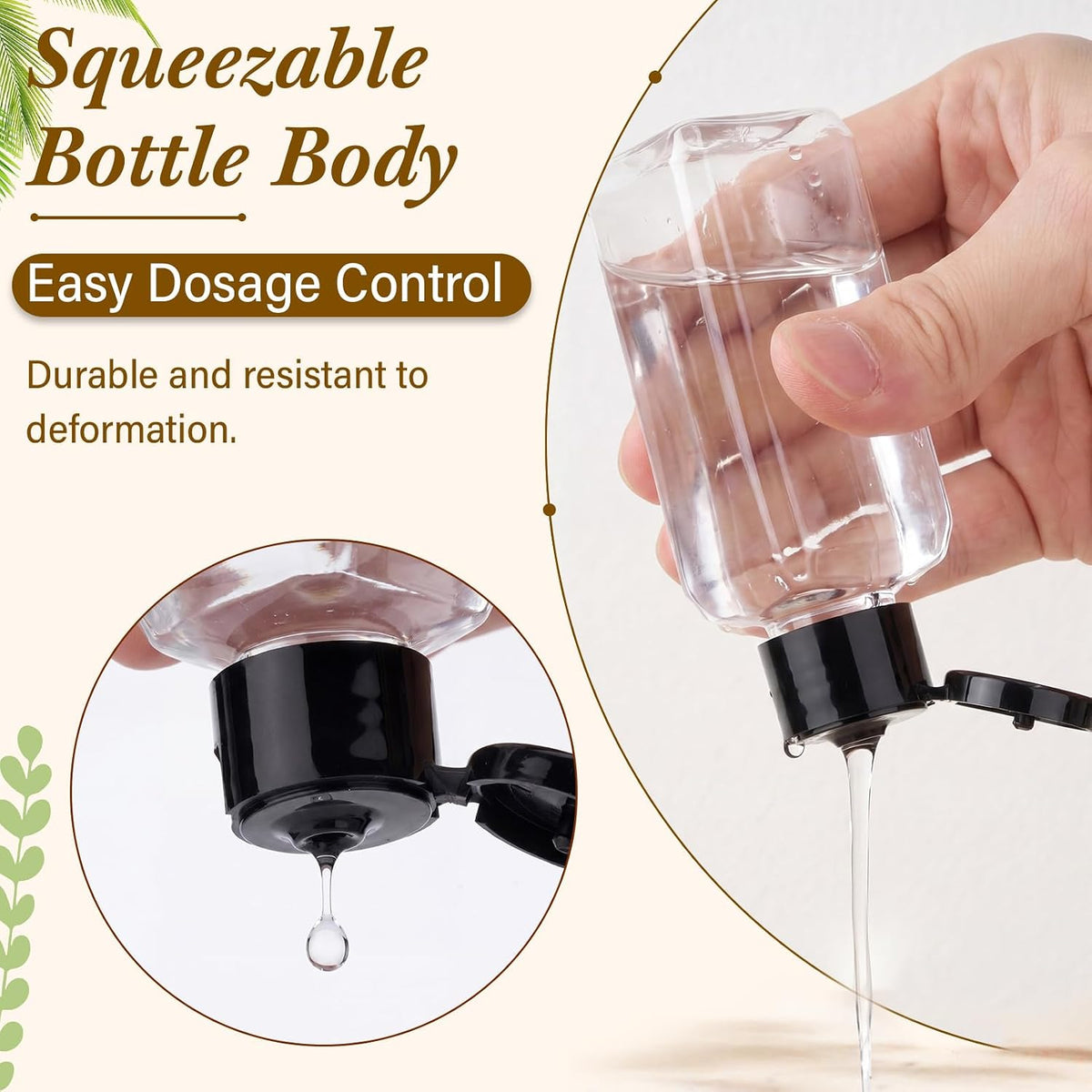 Mimorou 150 Pcs 2oz Travel Bottles Bulk Square Bottle for Toiletries