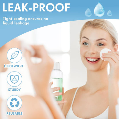 Domensi 24 Pcs Plastic Travel Bottles for Toiletries, 6.8oz, White