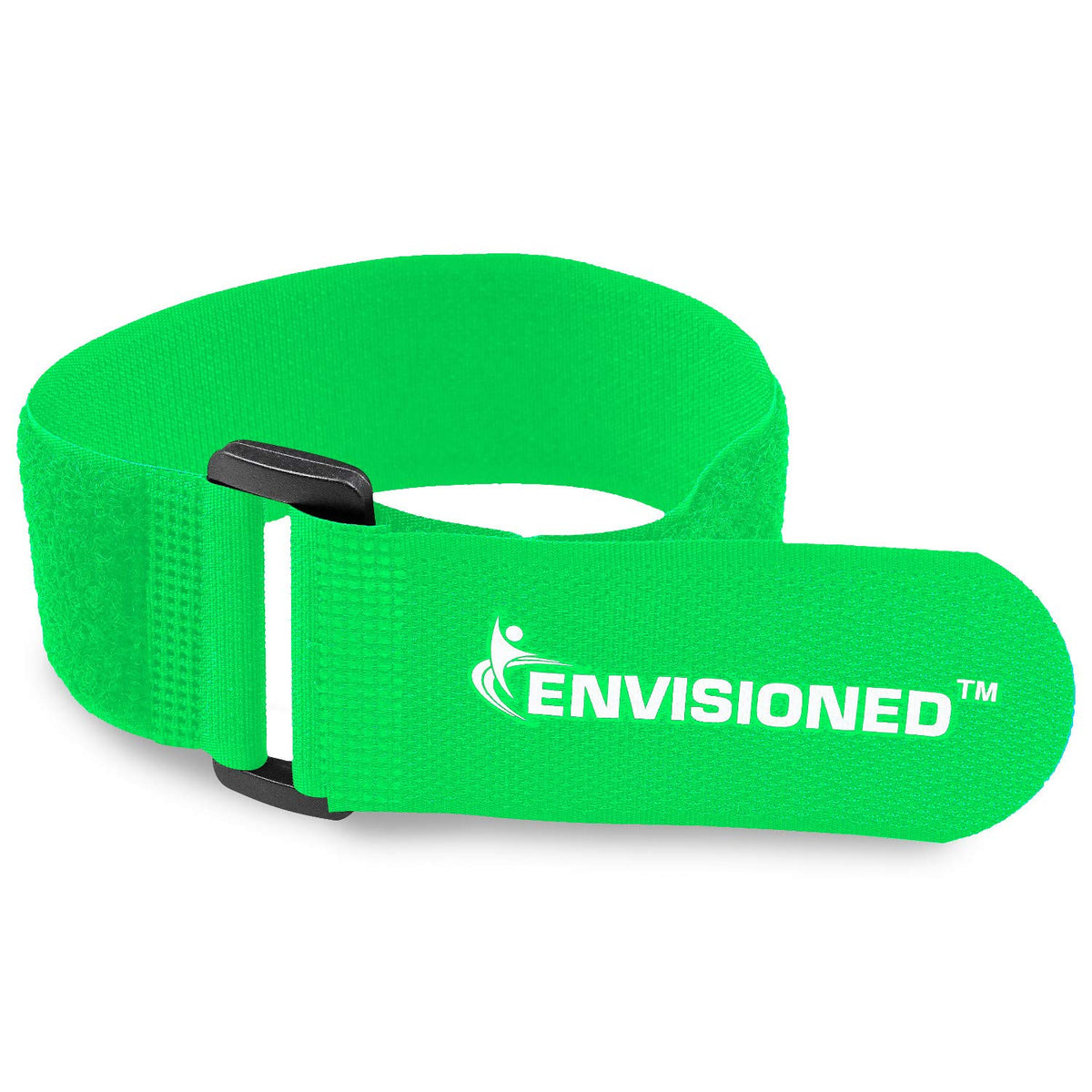 Reusable Cinch Straps 2" x 100" - 2 Pack - Hook and Loop Straps (Neon Orange)