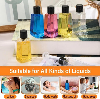LemonRoad 150 Pcs 1 oz Travel Bottles Flip Cap Empty Bulk, Black Lid